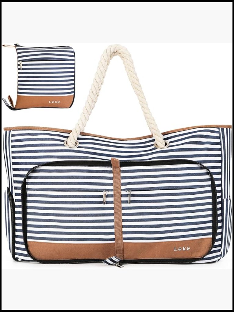 35l Large Beach Tote Bag Waterproof Sandproof Zippered Travel Duffle Weekend